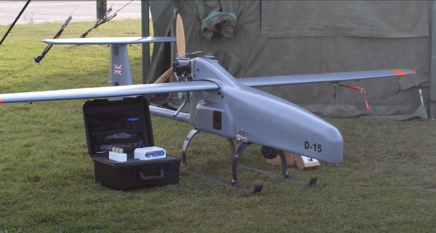Fixed wing drone with Steatite comms payload